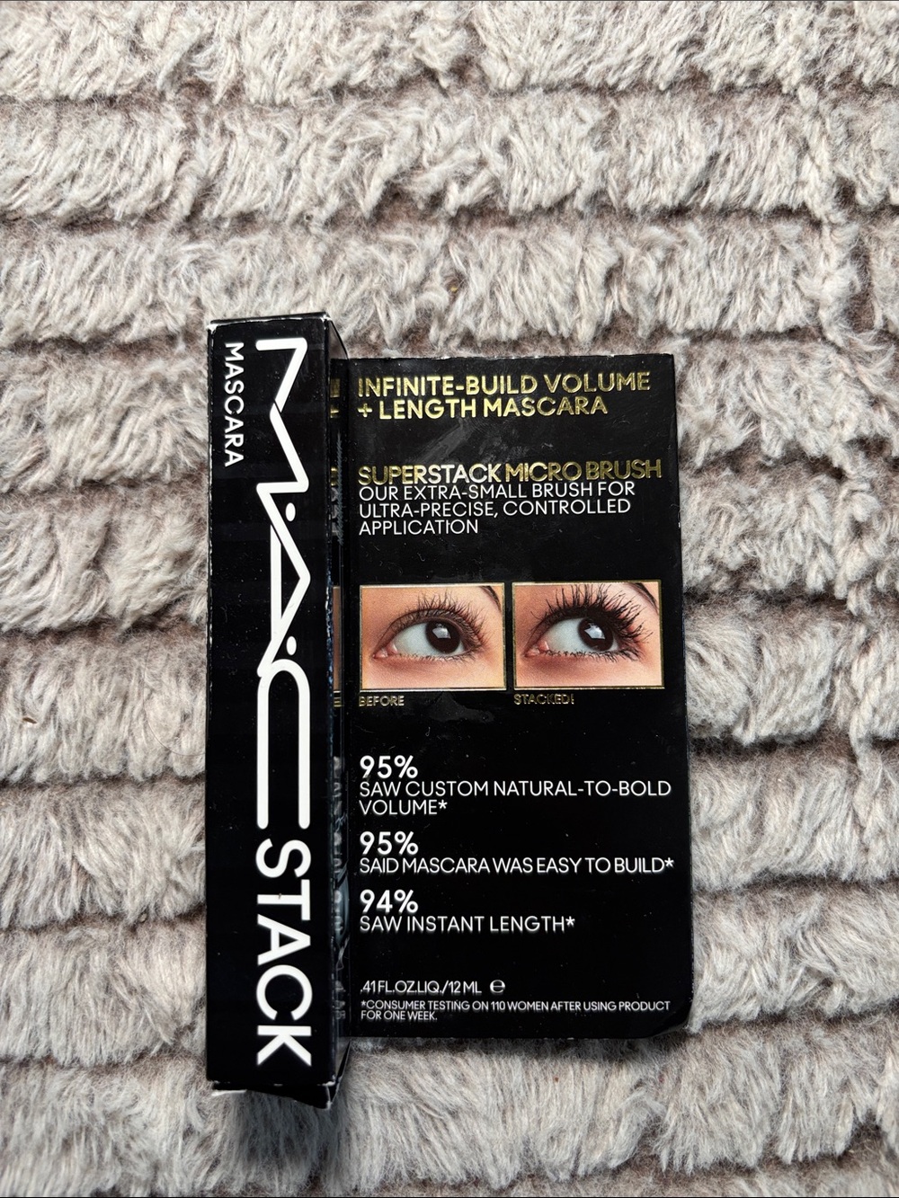 MAC Cosmetics Stack Infinite-Build Volume + Length Mascara — Black